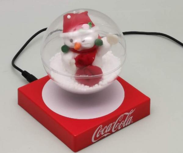 360 rotating square base magnetic levitation floating gift toys ornament bear transparent ball display stands
