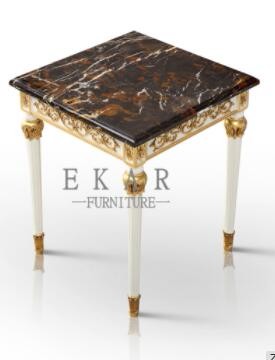 Home Furniture Antique Marble Top Teapoy Corner End Tables