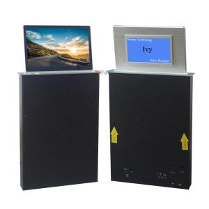 China New design conference system lcd monitor lift mechanism with backside name screen wholesale