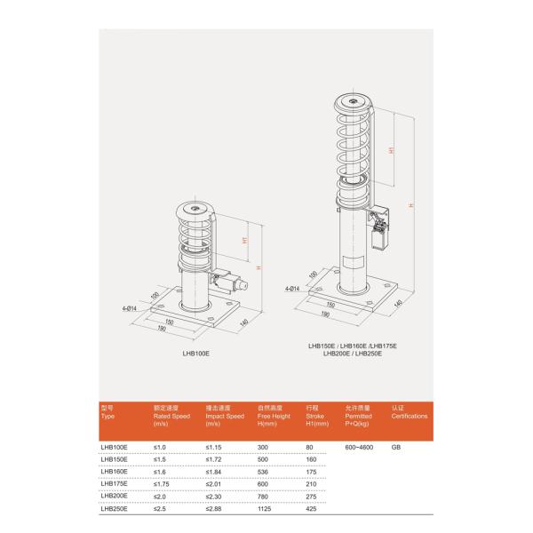 High Quality Safety Parts Oil Buffer Hydraulic Elevator Buffer For Elevator