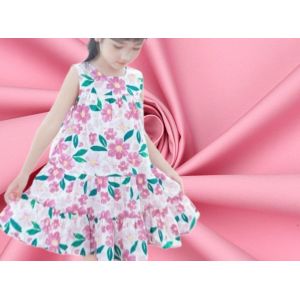Cotton And Recycled Polyester Blended Fabric Moisture Wicking Children Dress