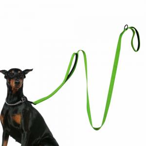 China 2 Handles Nylon Dog Leash 6 FT Long For Extra Control Reflective Stitch wholesale