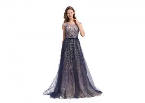 China Sequin Elegant Party Dresses For Women , A - Line Sleeveless Long Sleeve Evening Dresses wholesale