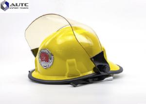 China Fire Construction Safety Helmets Face Shield Yellow Polyamine Flame Retardant wholesale