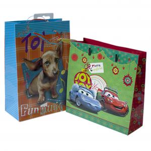 China Customize Size Recycled Paper Gift Bags CMYK printing Toy Paper Bag wholesale