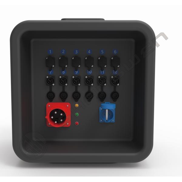 Stage Light Power Distribution Box 12 Channels 32A 5 Pin Style Waterproof