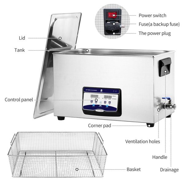 600w 30l Industrial Ultrasonic Cleaner For Bicycle Wheel