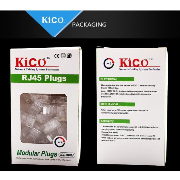KICO Hot Sale OEM UTP 8P8C Cat5E Cat5 Ethernet Cable Lan Cable RJ45 Connect Plug Connector Factory Best Price Manufactur