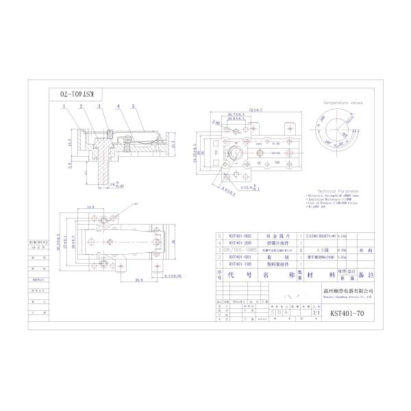thermostat KST-401 Adjustable thermostat Oil heater thermostat Heating appliances thermostat