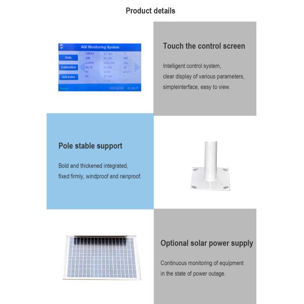 Air Pollution Online Detect Modular Air Monitoring Station Gas Concentration Temp Humidity