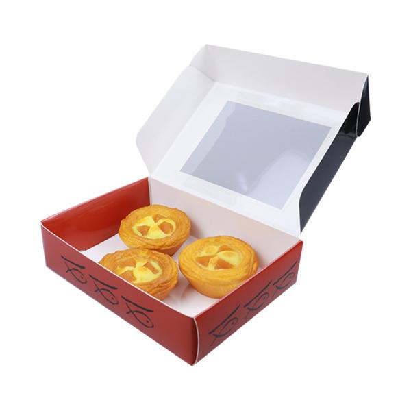 New Fashion Hot Sale Biscuit Package With Pvc Window Donut Paper Box Sweet Pie Boxes Folded Package Boxes
