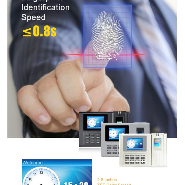 Time Clock LCD 2.4 Inch Biometric Fingerprint Access Control