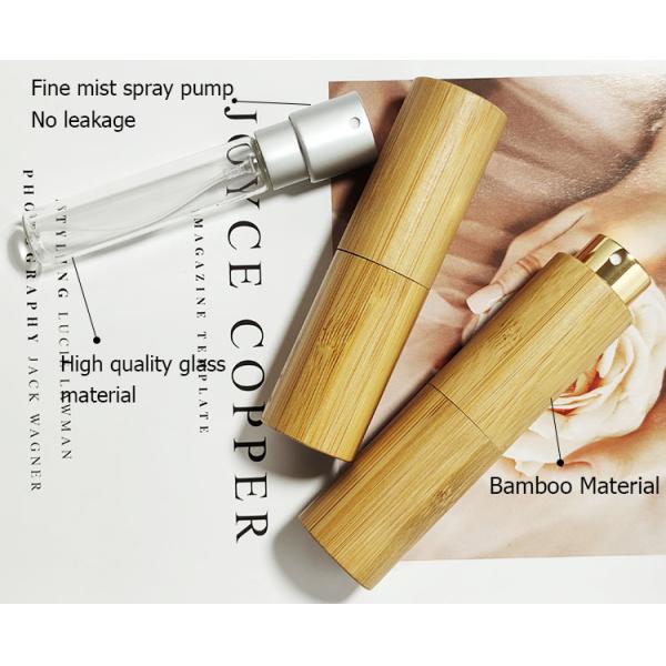 Empty 10ml 20ml 8ml Refillable Portable Liquid Container Bamboo Plastic Perfume Atomizer Spray Bottle