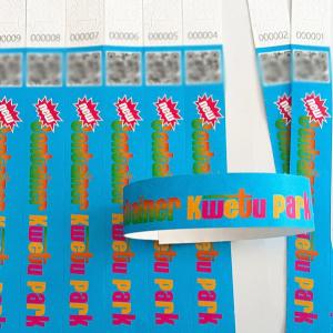 China Custom Printed Paper Wristbands Sequential Numbering Barcoding For Security wholesale