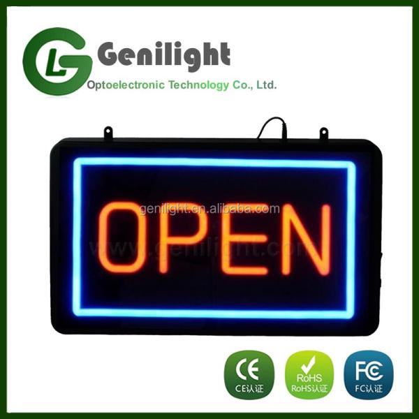 Touch Screen Type Battery Powered Acrylic LED Neon Open Sign for Shop