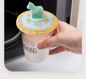 China Silicone Dustproof Cup Lid Cartoon Glass Cup Lid Reusable Dustproof Mug Coffee Cup Food Grade Silicone Cup Lid on sale