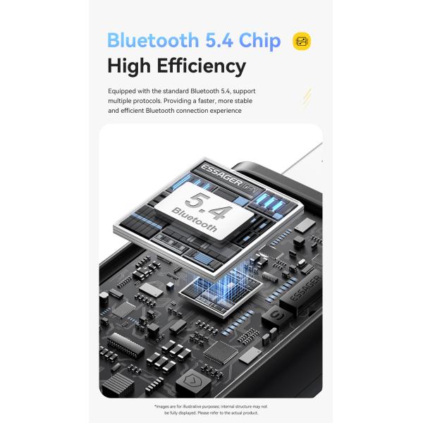 Bluetooth 5.4 FM Car Adapter with 10m Range USB-A