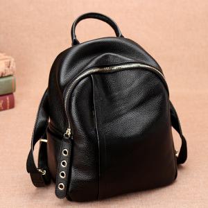 China 2017 The New Female Cowhide Leather Backpack Lovely Fashion  Leisure Travel Bag wholesale
