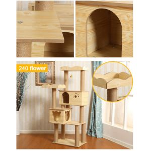 Soft Plush Detachable MDF Wooden Cat Tree