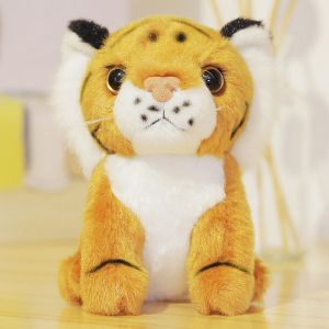 EN71 25cm Simulation Tiger Stuffed Doll With Polypropylene Cotton Filling