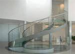 Residential Metal Spiral Staircase Stainless Steel Railing Laminated Glass