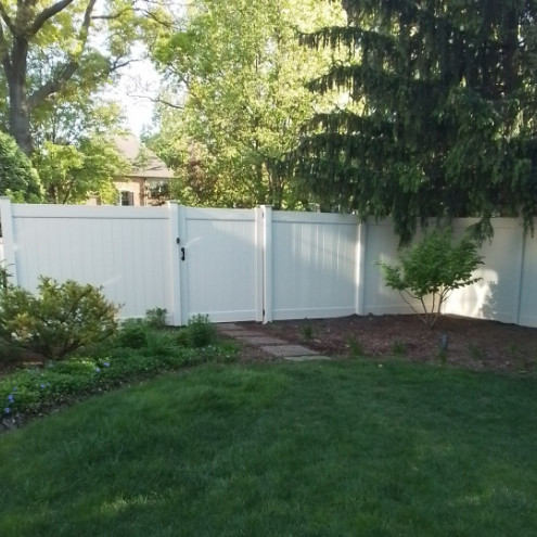 PVC Privacy Fence installation example showing clean white panels