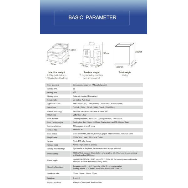 Automatic Fusion Splicing Machine , 7800Ah Fiber Optic Fusion Splicer