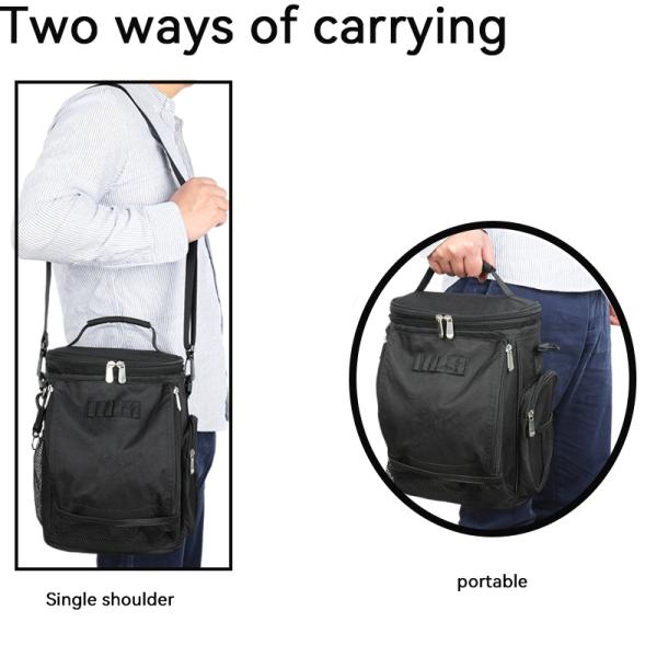 Black Large Capacity Unisex 10 Can Insulated Golf Custom Travel Cooler Bag with shoulder strap