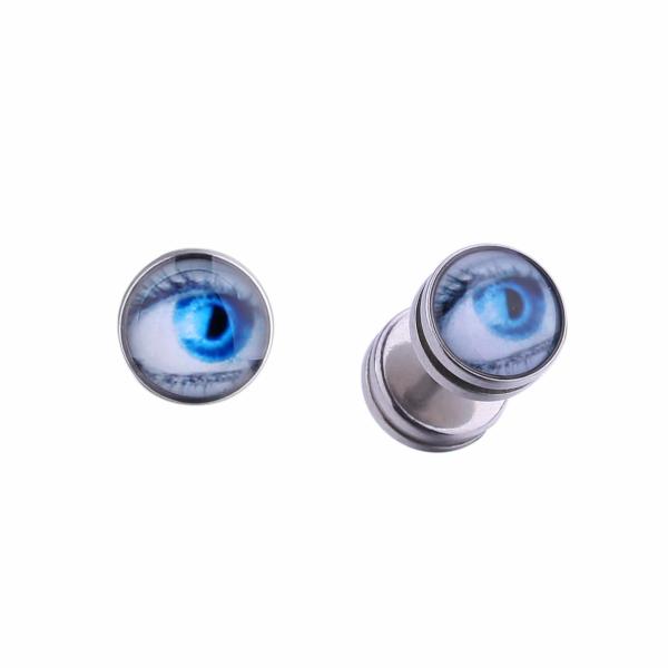 Custom blue eye round stud earrings cool stud earrings for boys