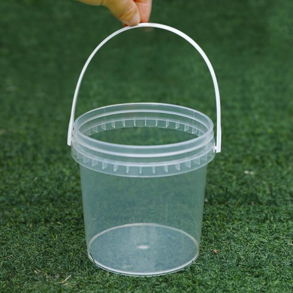 Direct Round 1L Food Grade Clear Gallon Bucket for Snack Fruit Beverage Milk Tea Storage