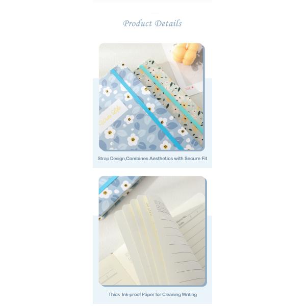 Strap Design Hardcover Notebook A5 Thick Ink-Proof Paper Journal Featuring Van Gogh's Paintings