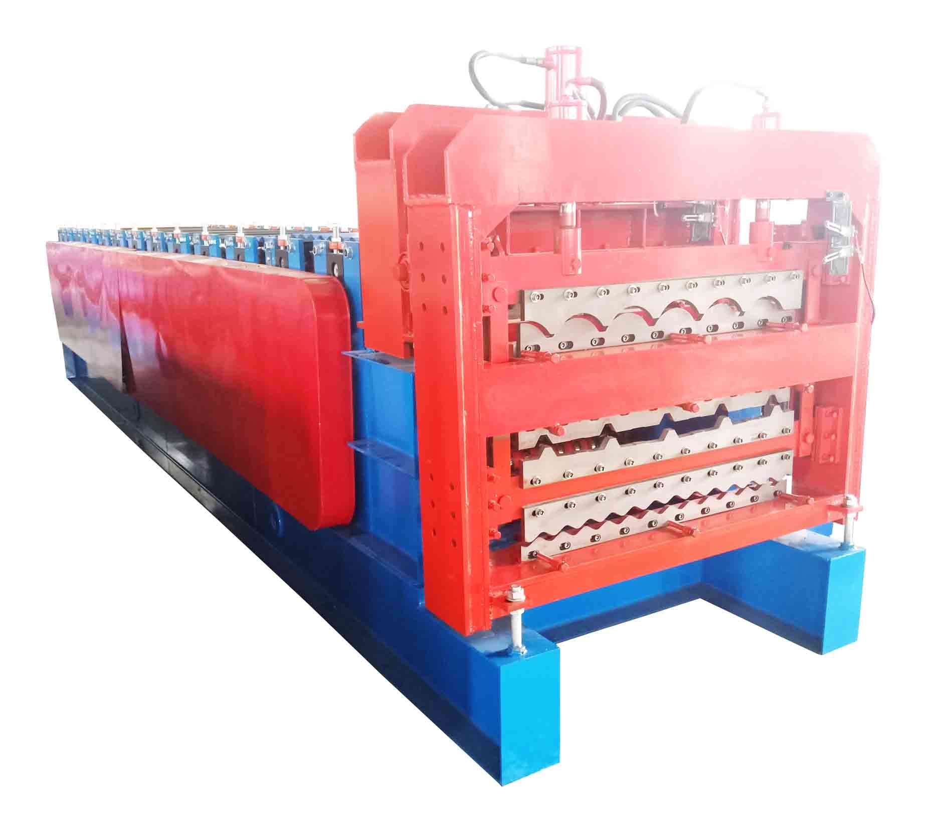 China Three In One Ibr Roll Forming Machine Hydraulic Cutting Chain Transmission Mode wholesale