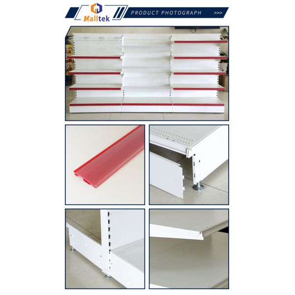 Customized Heavy Duty Supermarket Gondola Shelving Double Sides Display