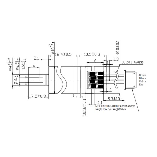5V 10m Micro Dc Gear Motor , Low Noise High Torque Small DC Stepper Motor