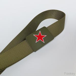 China Plastic Army Belt Buckles With Five Pointed Start Print Strong Nylon Webbing wholesale