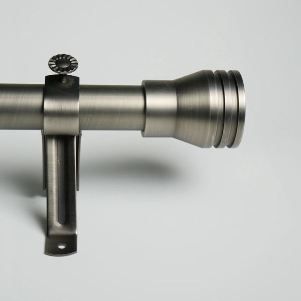 Single Bracket Matte Black Chrome Plated Curtain Pole Ends