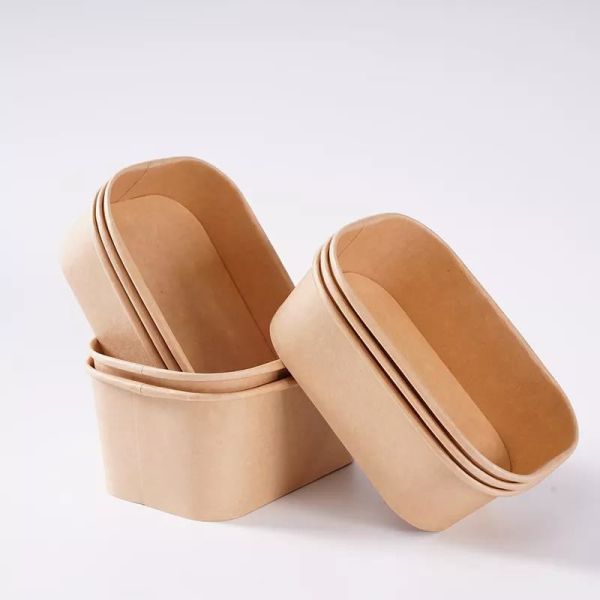 Biodegradable Food Containers Lunch Box Rectangular Rectangle White Disposable