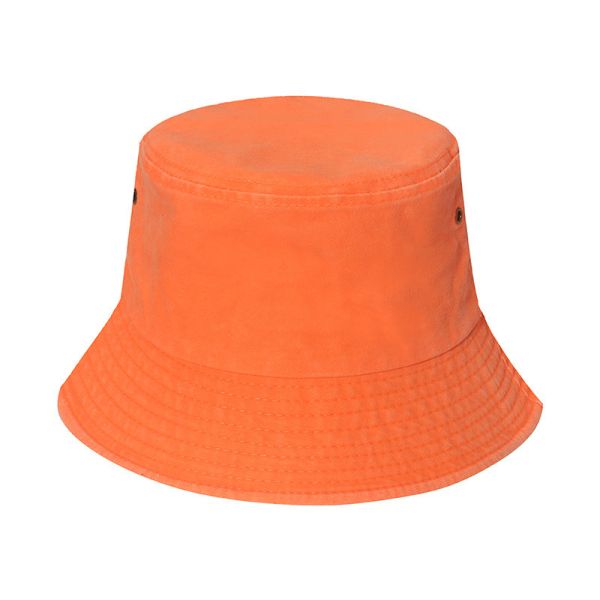 Retro Simple Breathable Fluorescent Cotton Bucket Hat For Women
