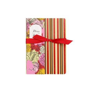 Stripe Custom Printed Notebooks , Personalised Writing Journal Bookmark Bow Found