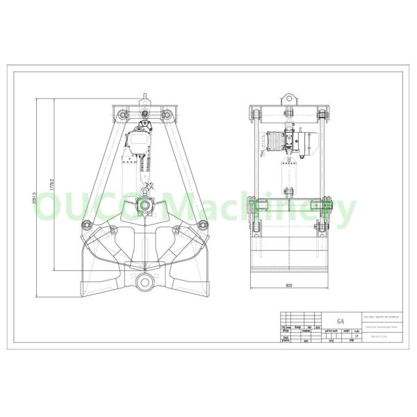 0.5 CBM Clamshell Bucket Excavator
