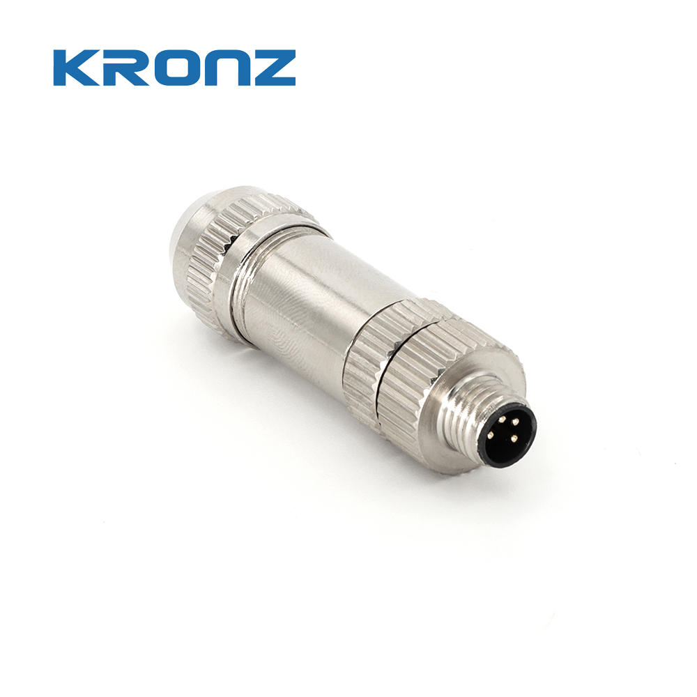 M8 Male 4-Pin A-Coded Connector Screw Connection IP67