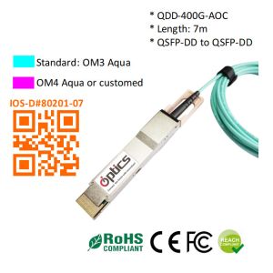 China QSFPDD-400G-AOC7M 400G QSFPDD to QSFPDD AOC (Active Optical Cable) Cables 7M 400G QSFP DD AOC on sale