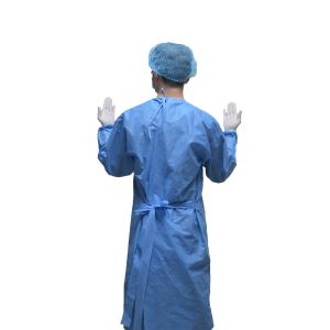 Fluid Resistant Non Woven Isolation Gown With Elastic Cuff