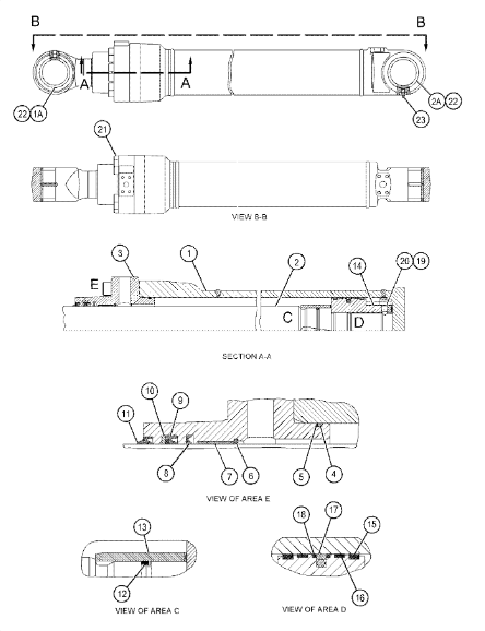 CA4560197 456-0197 4560197 Cylinder Seal Kit For C-A-T Excavator E323 C7.1 Hydraulic Cylinder Seal Kit