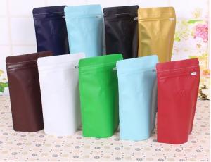 China Matte Stand Up Coffee Bean Packaging Bags Plastic Custom Printed Coffee Bag With Valve on sale