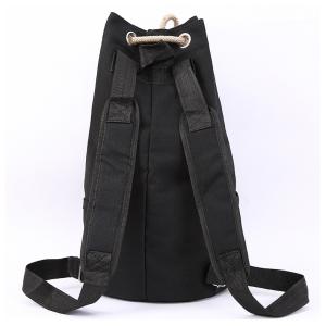 Black Drawstring Sports Backpack , Large Capacity Cinch String Backpack