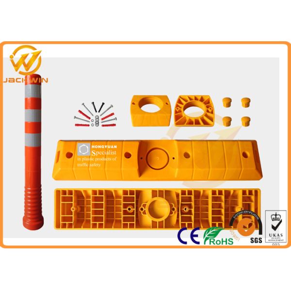 Flexible 78cm TPU Road Traffic Delineator Post / Lane Separator