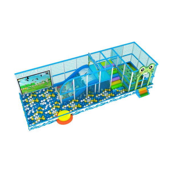 Commercial Wooden Soft Indoor Playground PVC Outermost With Galvanized Pipe