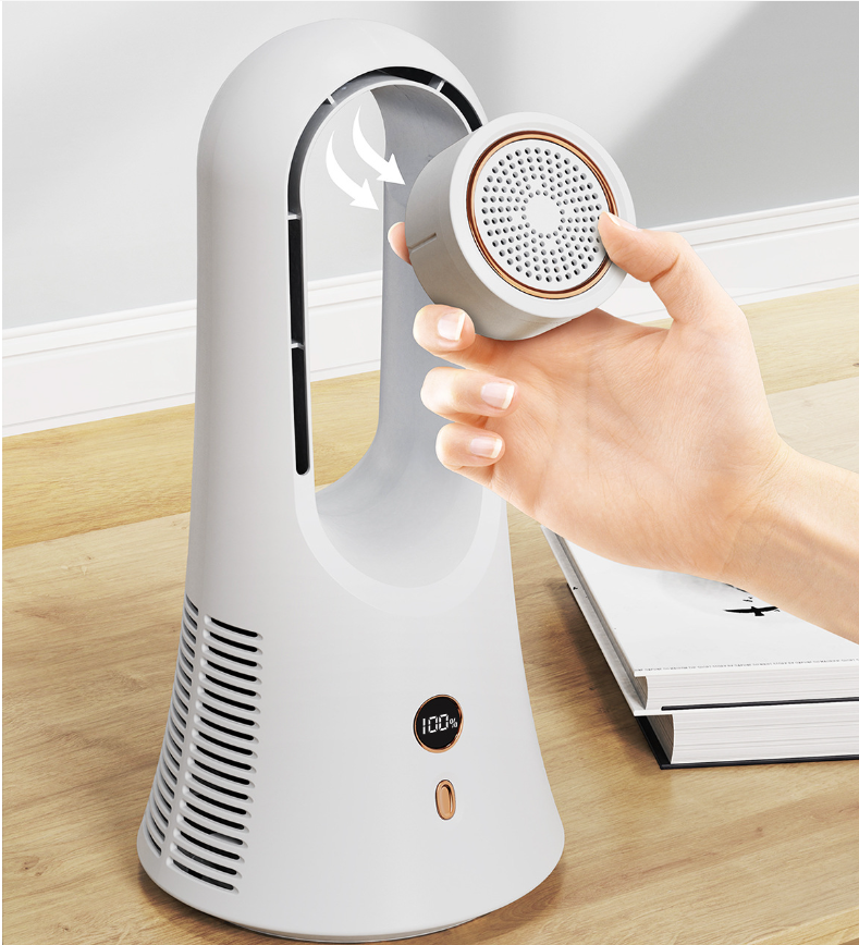 600g Multifunctional Mute Rechargeable Fragrance Bladeless Fan for Quiet Environment