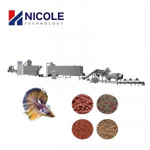 China Industrial Floating Dry Fish Feed Pellet Machine Twin Screw Extrusion 380V / 50Hz on sale